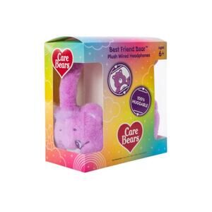 CARE BEARS 💜 BEST FRIEND BEAR PLUSH FUZZY WIRE HEADPHONES PURPLE NEW INBOX
